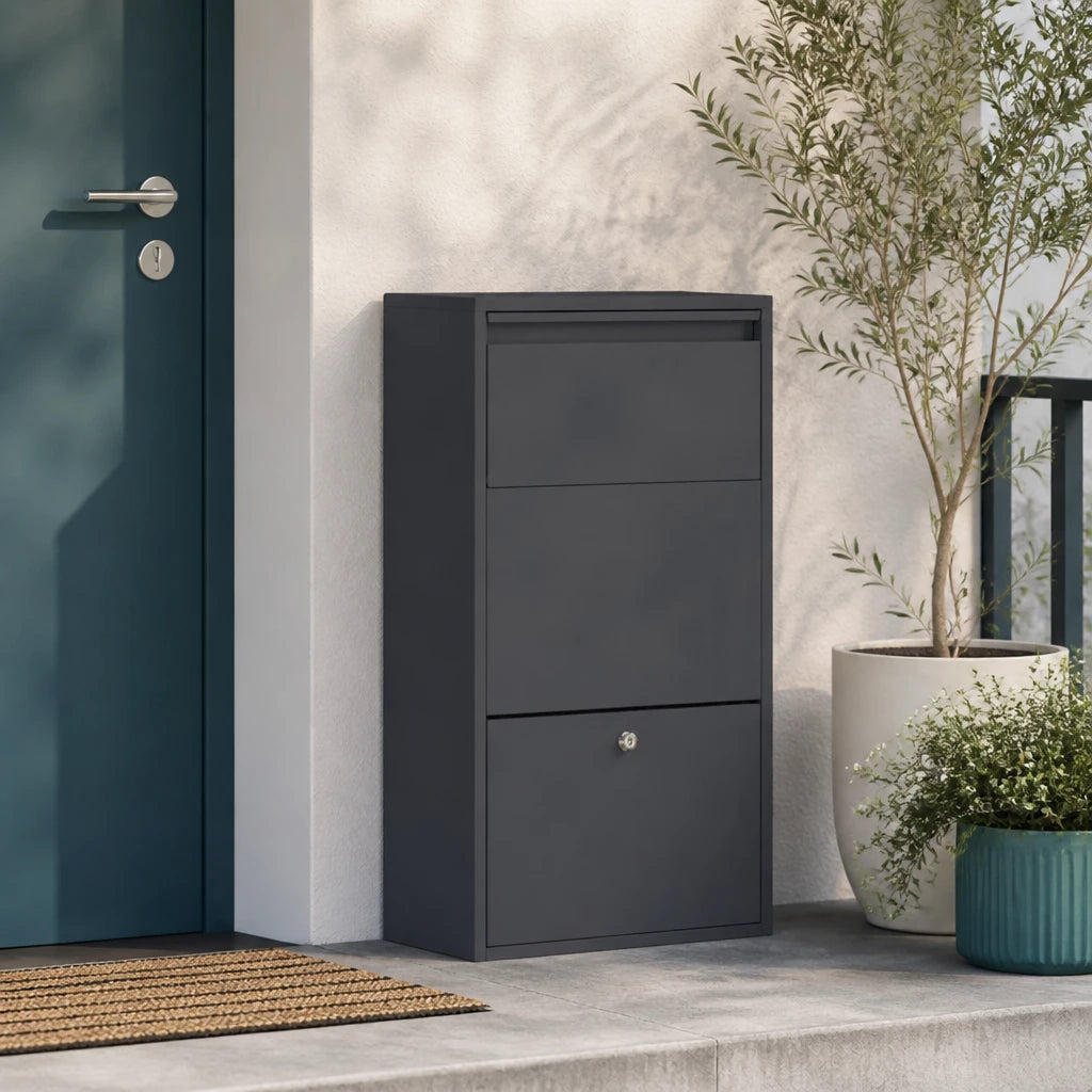 Boîte à colis anthracite 44 × 22 × 82 cm | Colivance