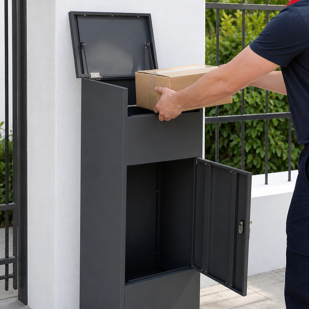 Boîte à colis anthracite 44,5 × 29 × 110,5 cm | Colivance