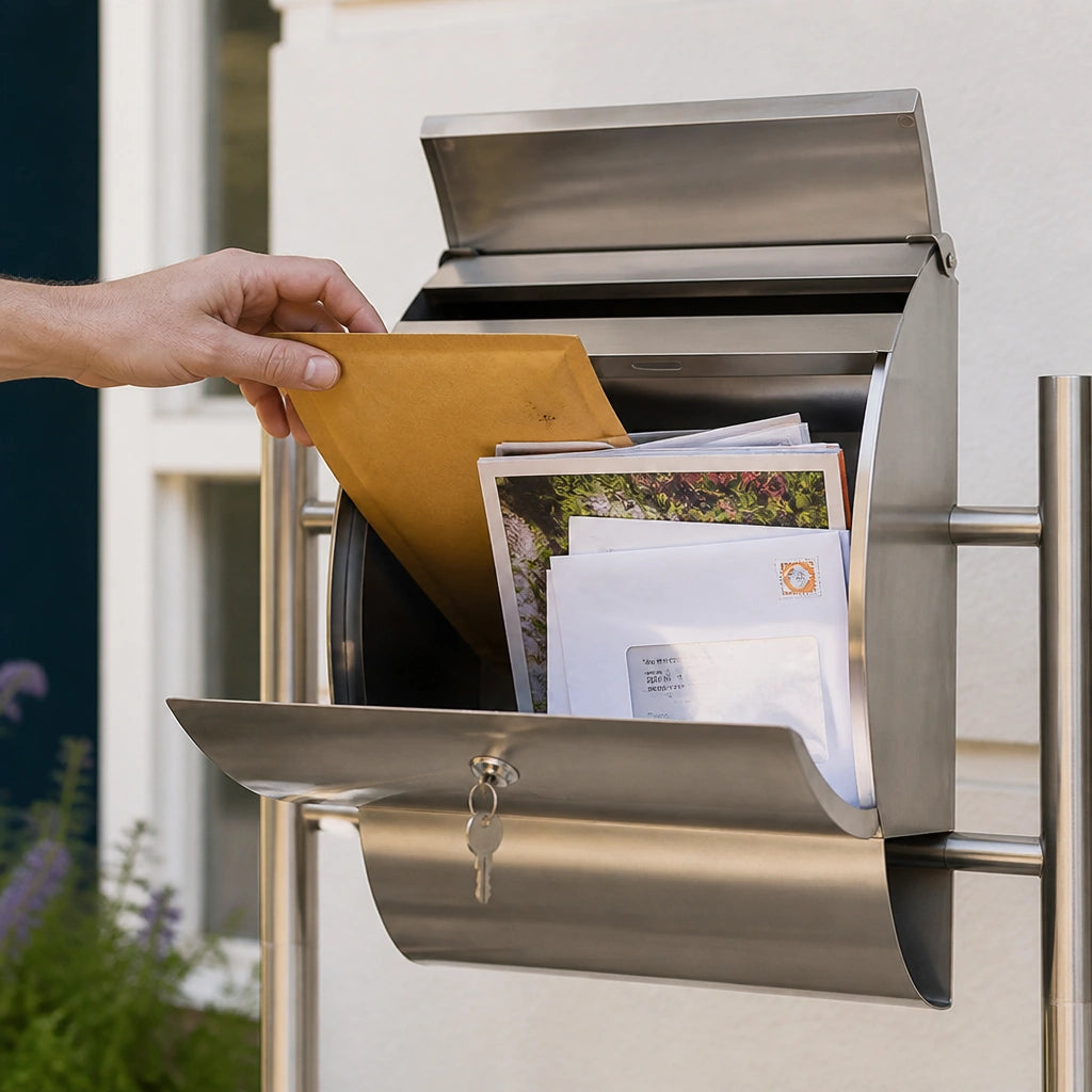 Boîte aux lettres sur support en acier inoxydable | Colivance