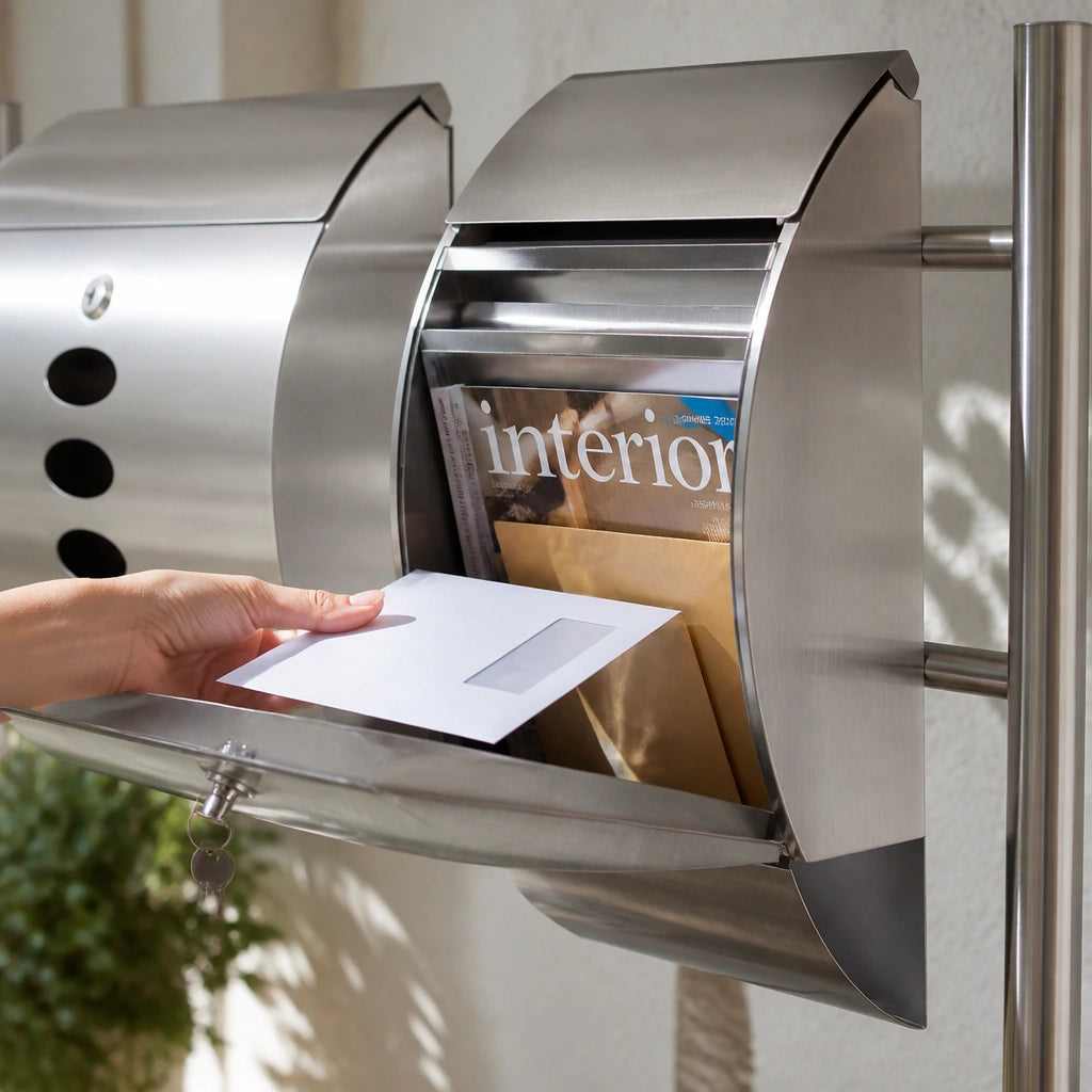 Double boîte aux lettres sur support en acier inoxydable | Colivance