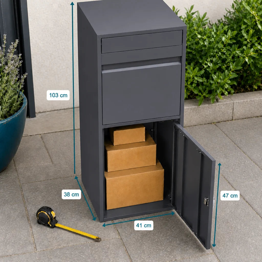 Boîte à colis anthracite 41 × 38 × 103 cm | Colivance